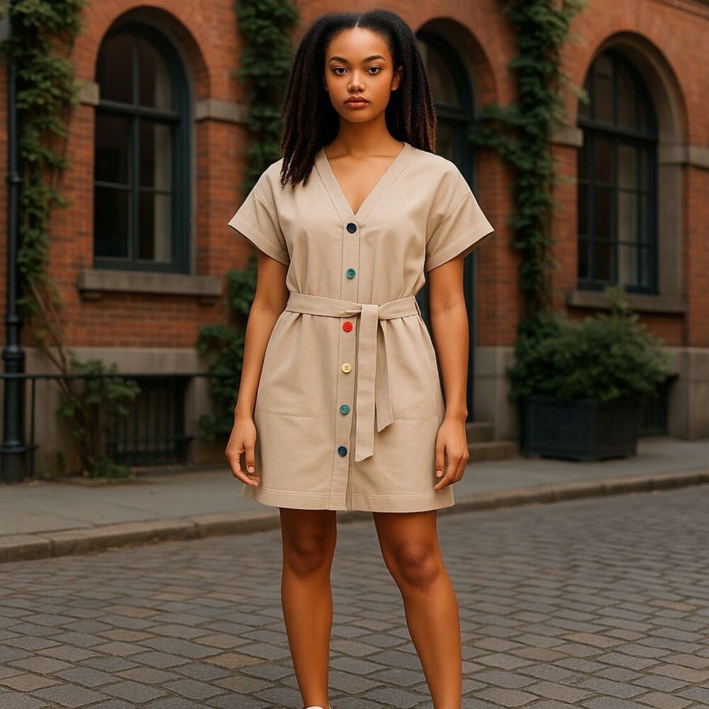 Pearl by Lela Rose Spring 2018 NYC Collection Shirtdress Beige Pearlgirl Women 4